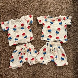 (2) 0-3 M Kids Popsicle Print Matching Set